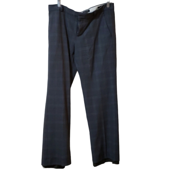 Banana Republic Window Pane Gray Square Print Dress Pants 10 long - Picture 1 of 10